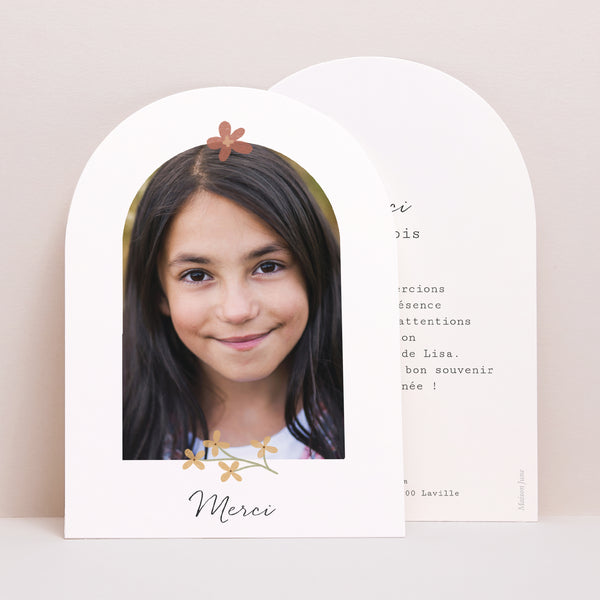 Remerciements Communion Petite arche Croix Latine Florale photo