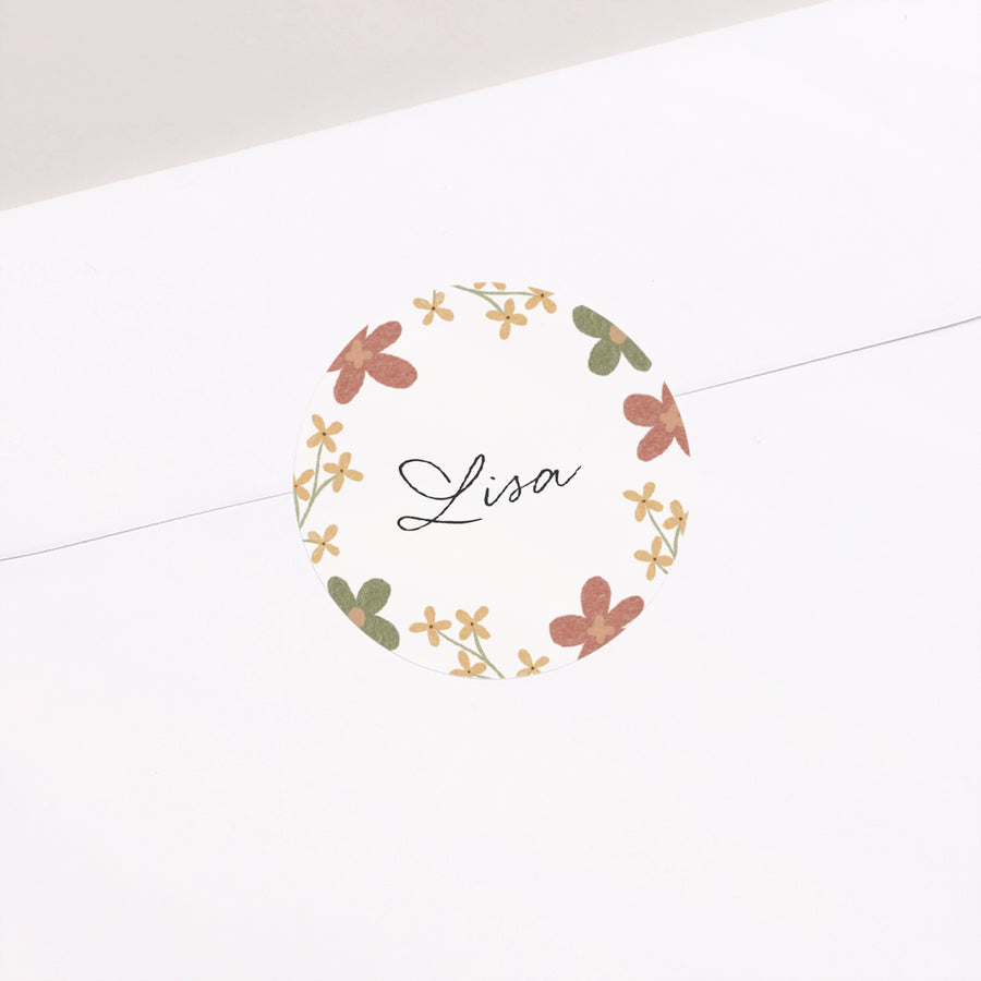 Sticker Communion Rond Croix Latine Florale photo