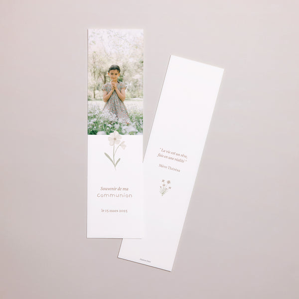 Marque-page Communion Marque-page Diadème Fleurs Blanches photo