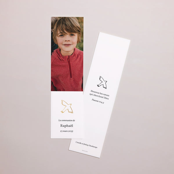 Marque-page Communion Marque-page Motif Doré photo