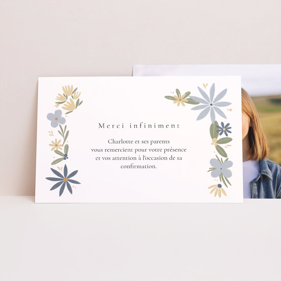 Remerciements Confirmation Paysage Bouquet de fleurs photo