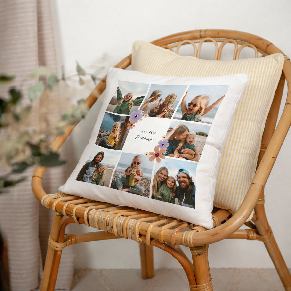 Coussin Objets Beige naturel Bouquet de Fête photo N° 2