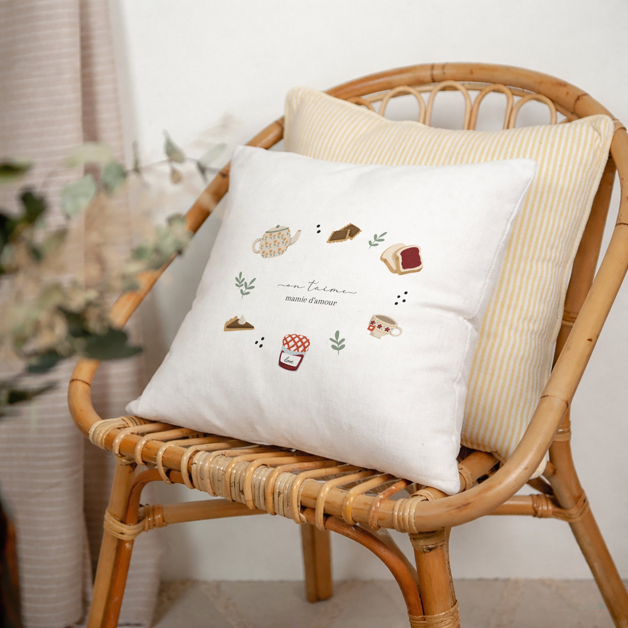 Coussin Beige naturel Tea time photo N° 2