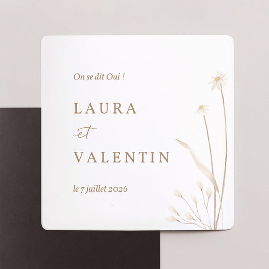 Save the date Mariage Lot de 9, magnétique Fleurs sauvages photo