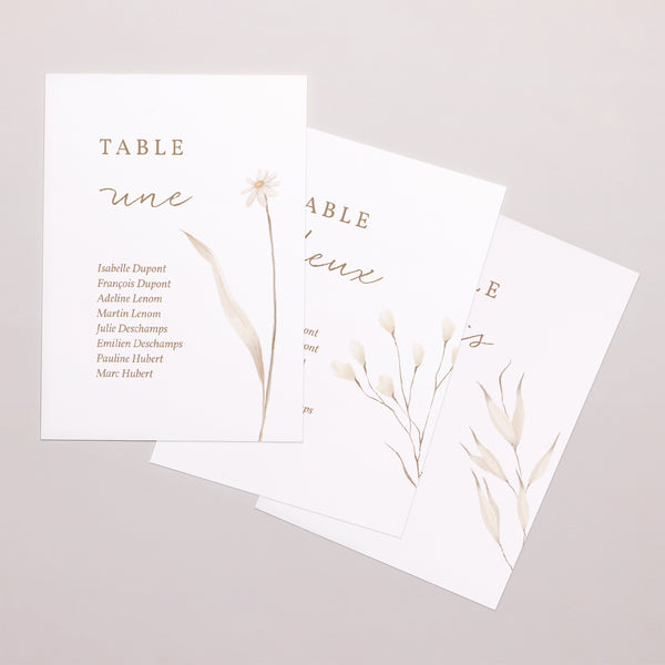 Marque table Mariage Rectangle Fleurs sauvages photo