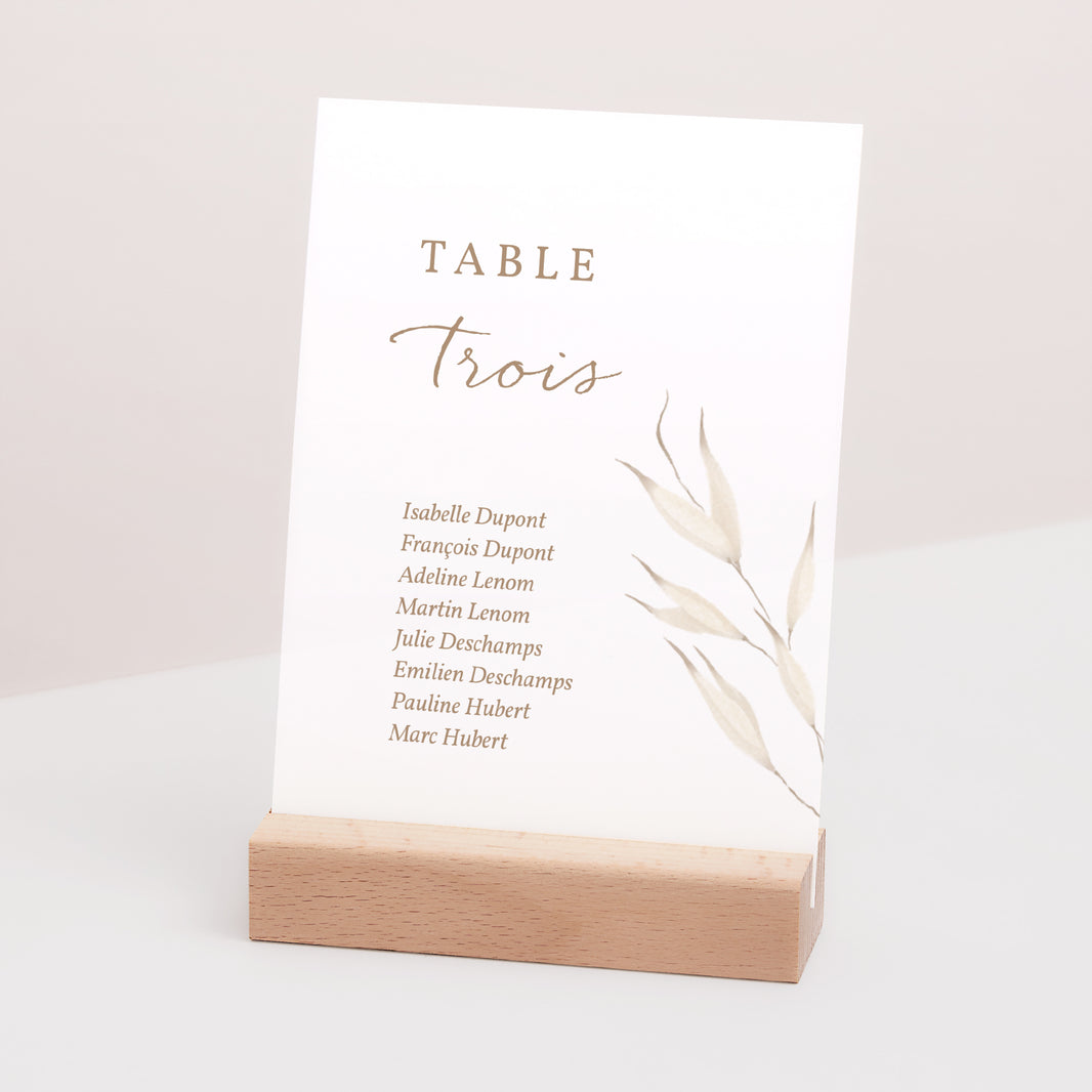 Marque table Mariage Rectangle Fleurs sauvages photo N° 3