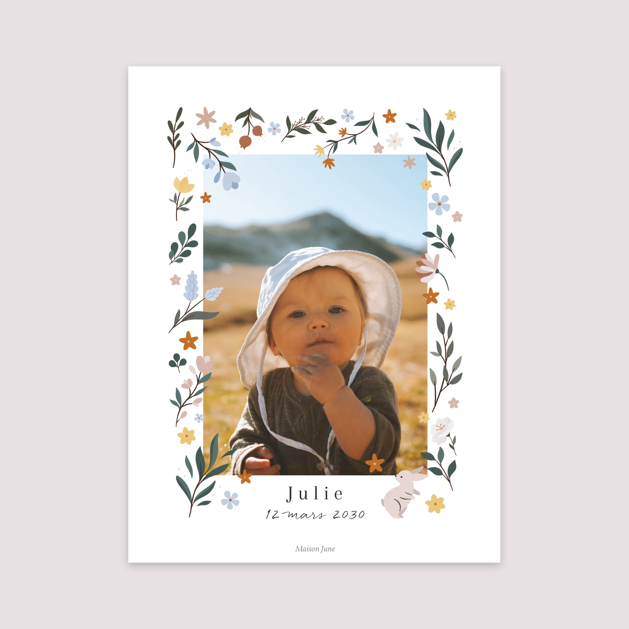 Affiche Naissance Portrait 30 x 40 cm Féerie de la nature photo N° 2