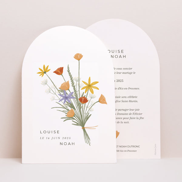 Faire-part Mariage Arche Bouquet champêtre photo