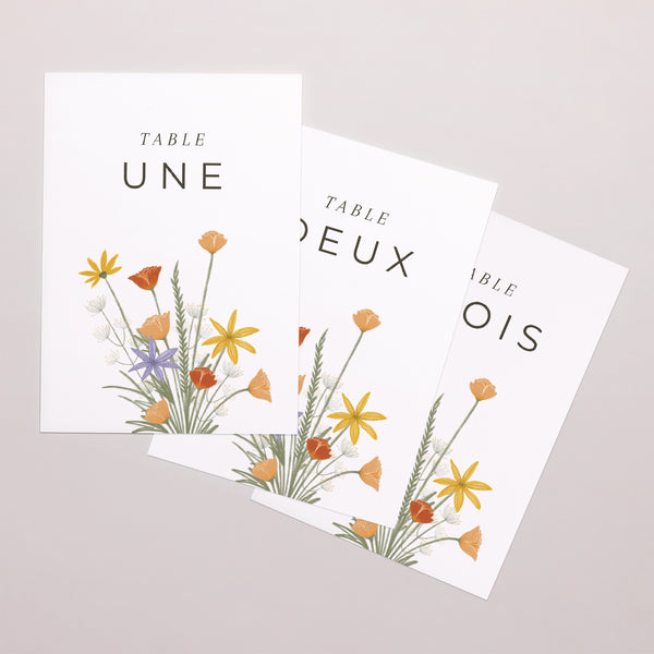 Marque table Mariage Rectangle Bouquet champêtre photo