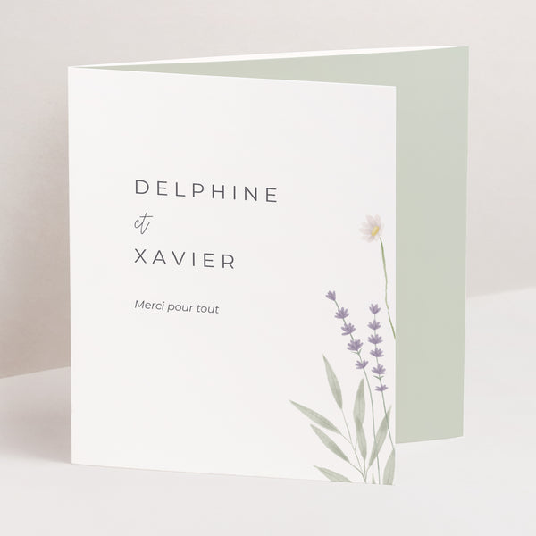 Remerciements Mariage Triptyque asymétrique Champêtre fleuri photo