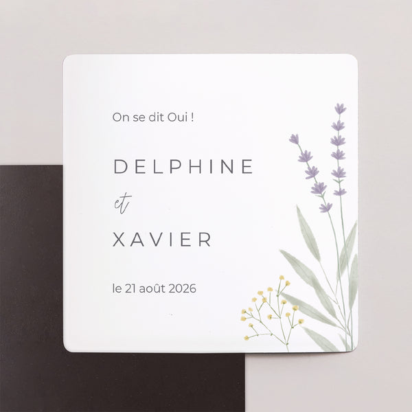 Save the date Mariage Lot de 9, magnétique Champêtre fleuri photo