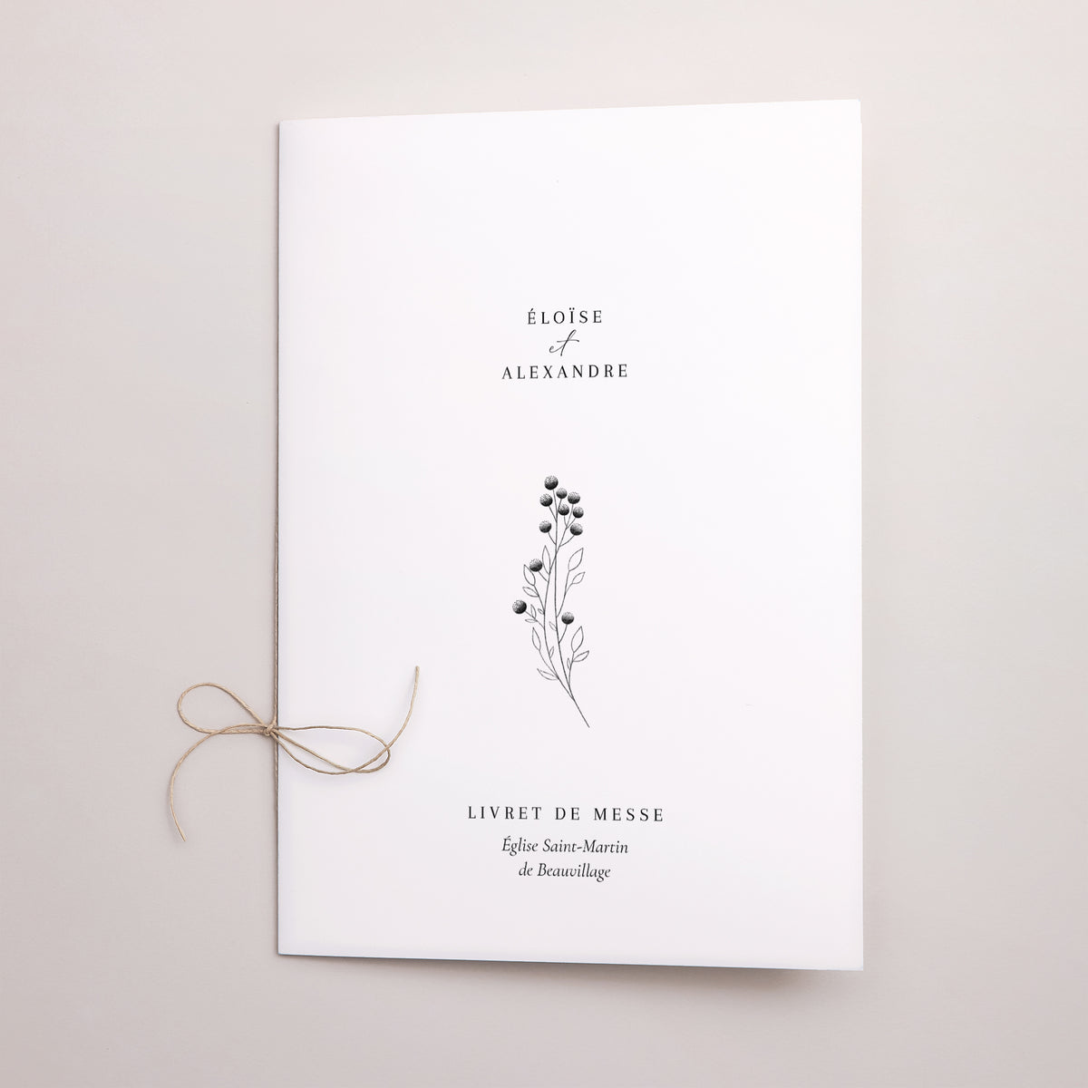 Livret de messe Mariage Double volet Petit Brin Chic photo