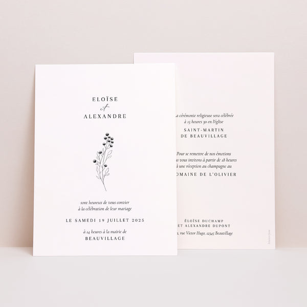 Faire-part Mariage Portrait Petit Brin Chic photo