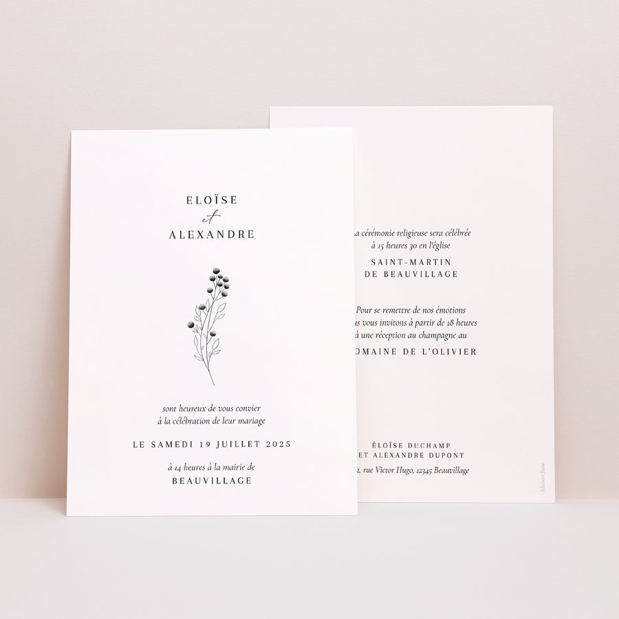 Faire-part Mariage Portrait Petit Brin Chic photo