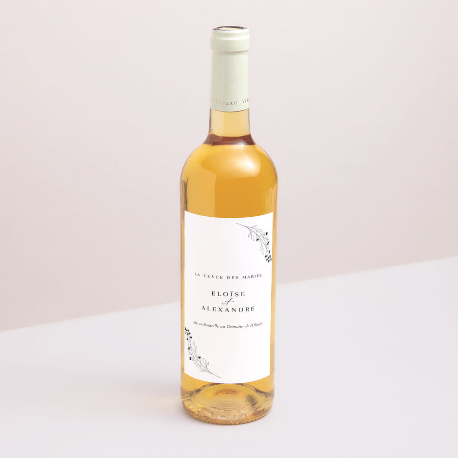 Etiquette bouteille Mariage Portrait Petit Brin Chic photo