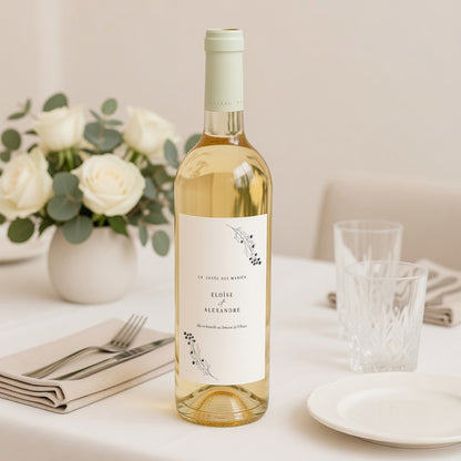 Etiquette bouteille Mariage Portrait Petit Brin Chic photo N° 2