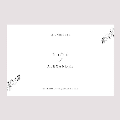 Panneau bienvenue Mariage Paysage 90 x 60 cm Petit Brin Chic