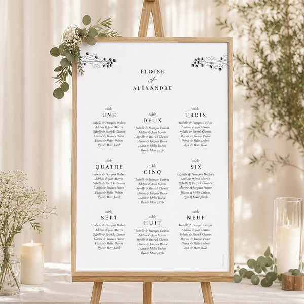 Plan de table Mariage Portrait 60 x 90 cm Petit Brin Chic photo