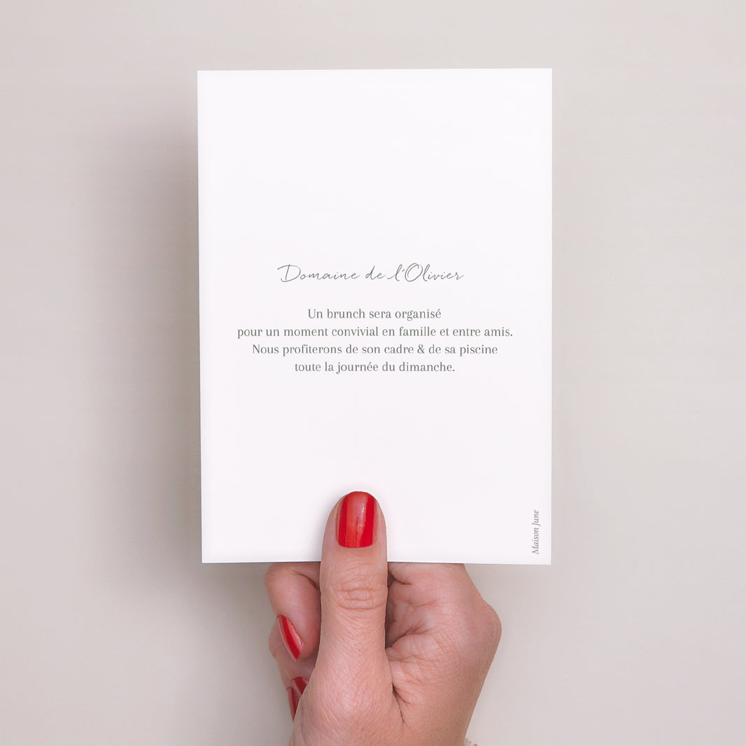 Invitations Mariage Portrait Cadre floral photo N° 3