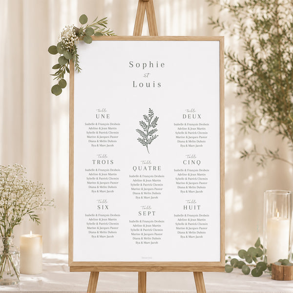 Plan de table Mariage Portrait Cadre floral photo