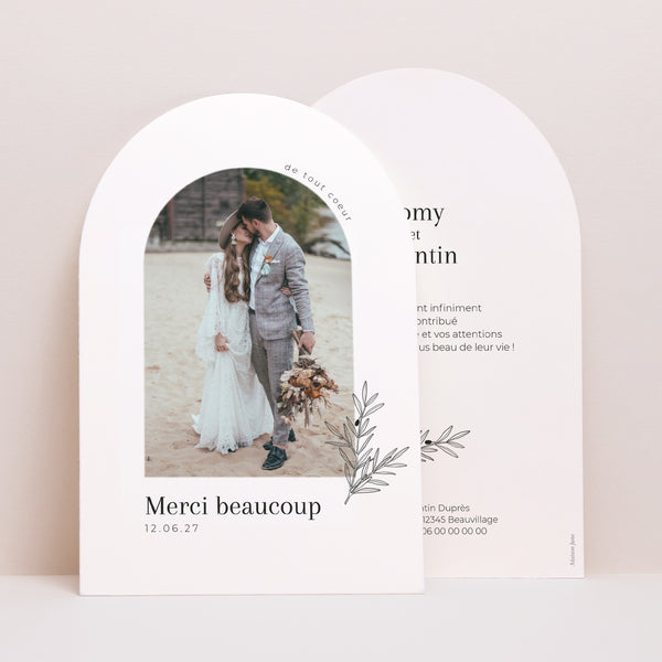 Remerciements Mariage Arche Branche d'Olivier photo