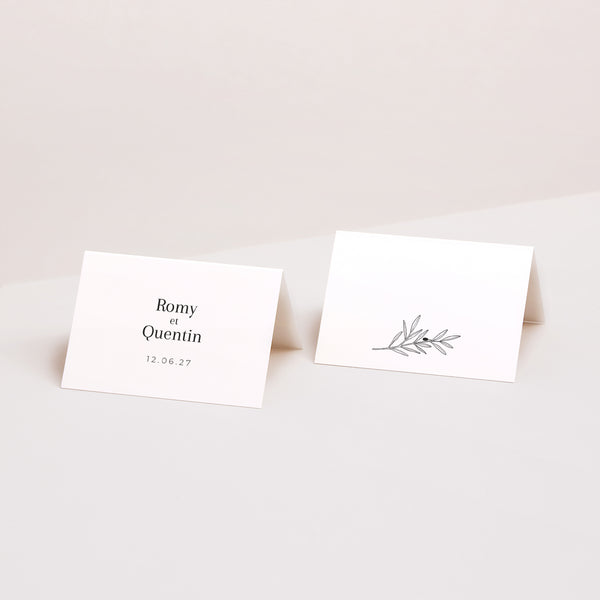 Marque-place Mariage 2 volets Branche d'Olivier photo