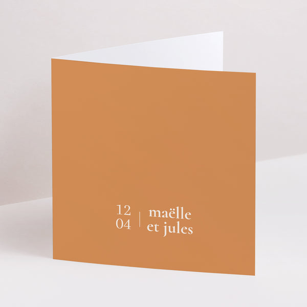 Faire-part Mariage Carré double volet Bibemus typographie photo