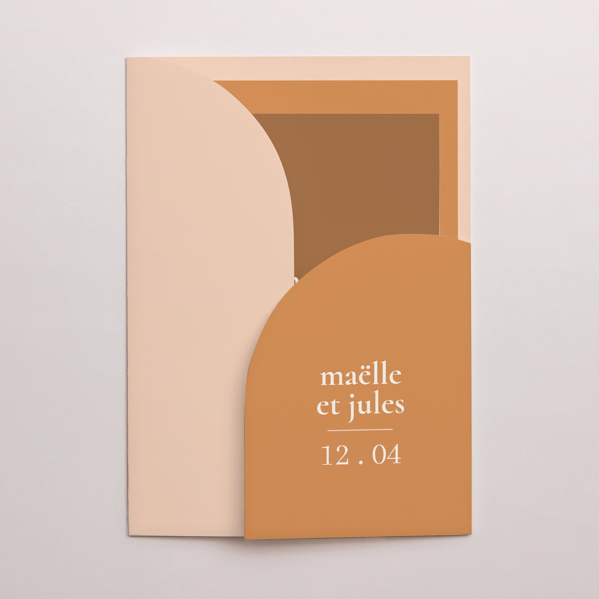 Faire-part Mariage Pochette 2 cartes Bibemus typographie photo