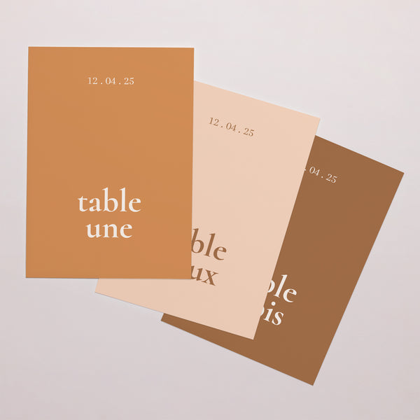 Marque table Mariage Rectangle Bibemus typographie photo