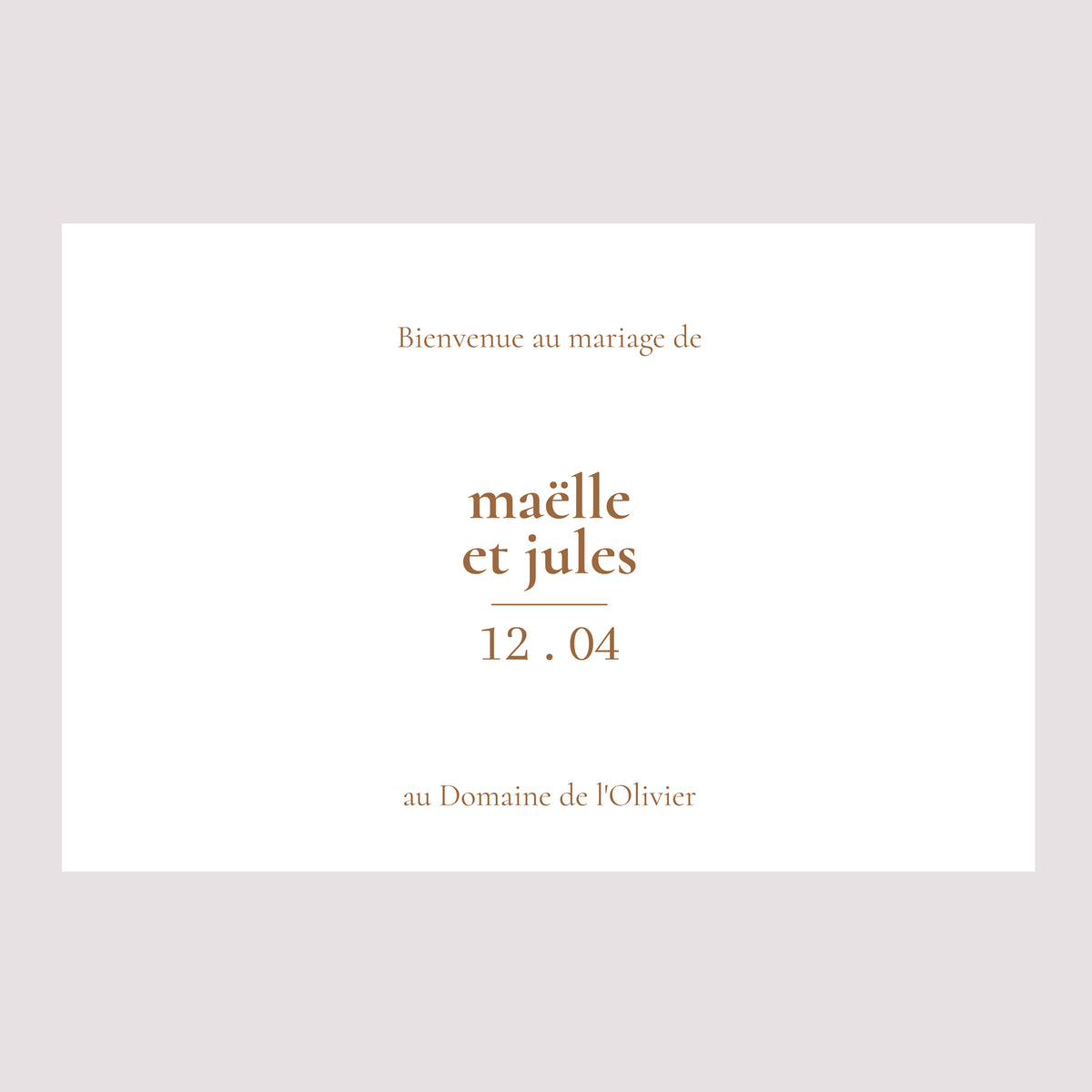 Panneau bienvenue Mariage Paysage 90 x 60 cm Bibemus typographie photo N° 2
