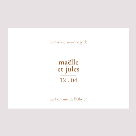 Panneau bienvenue Mariage Paysage 90 x 60 cm Bibemus typographie