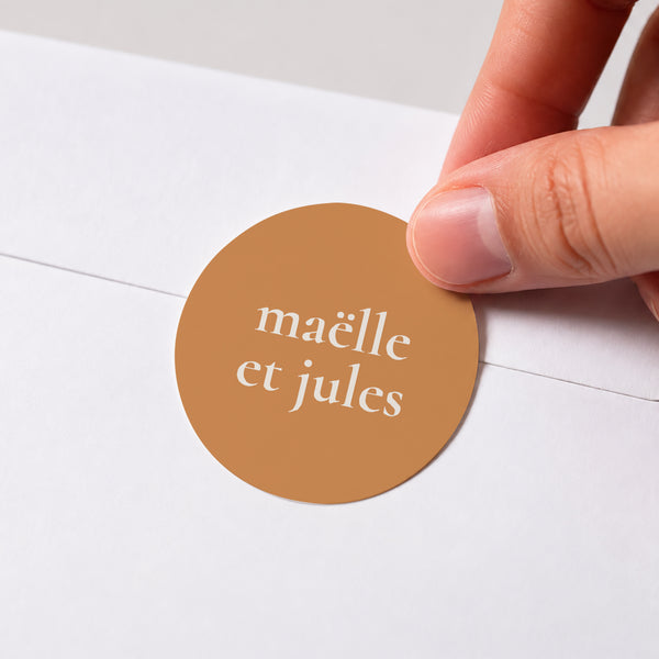 Sticker Mariage Rond Bibemus typographie photo