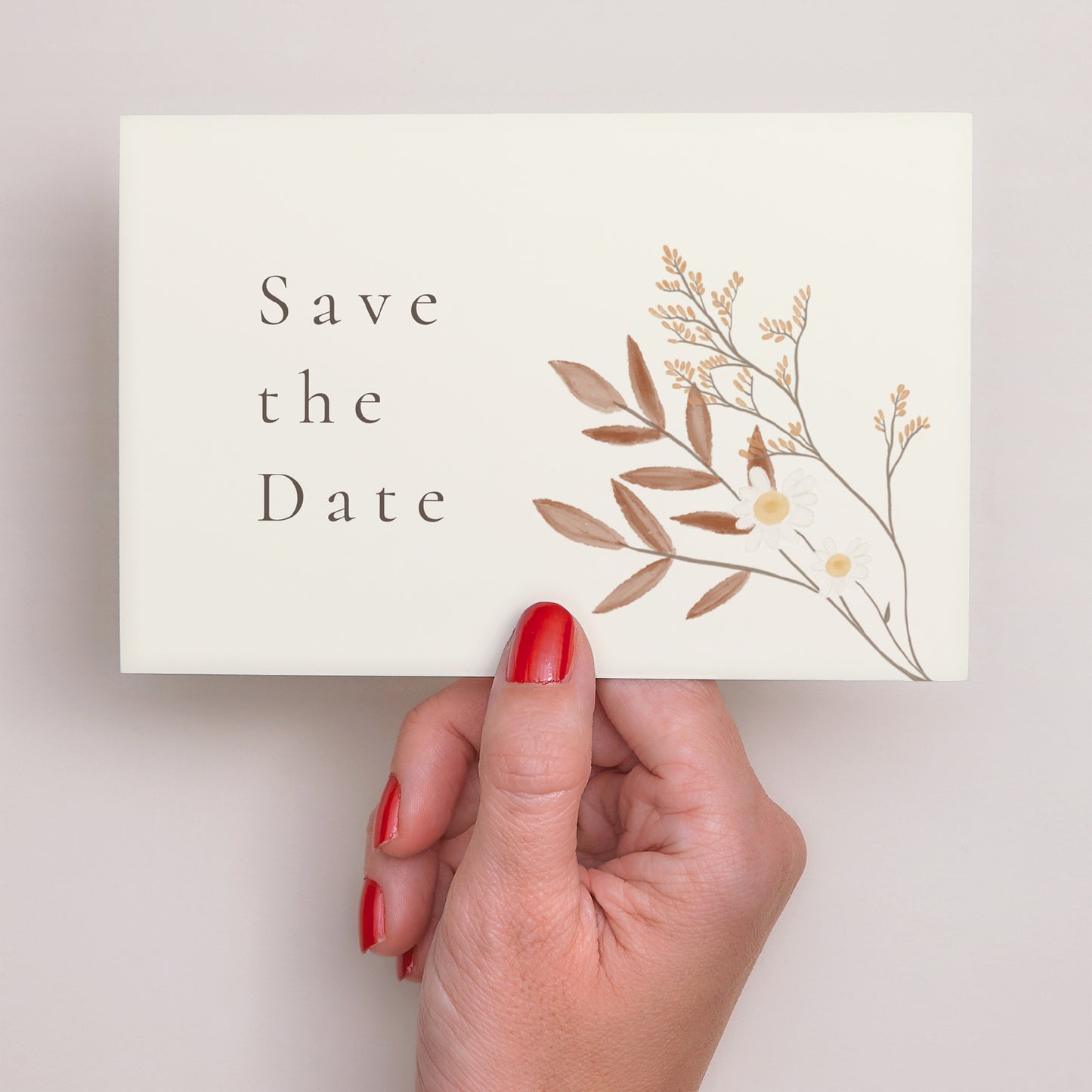 Save the date Mariage Paysage Bouquet Bohème photo N° 3