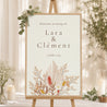 Panneau bienvenue Mariage Portrait 60 x 90 cm Bouquet Bohème photo N° 1