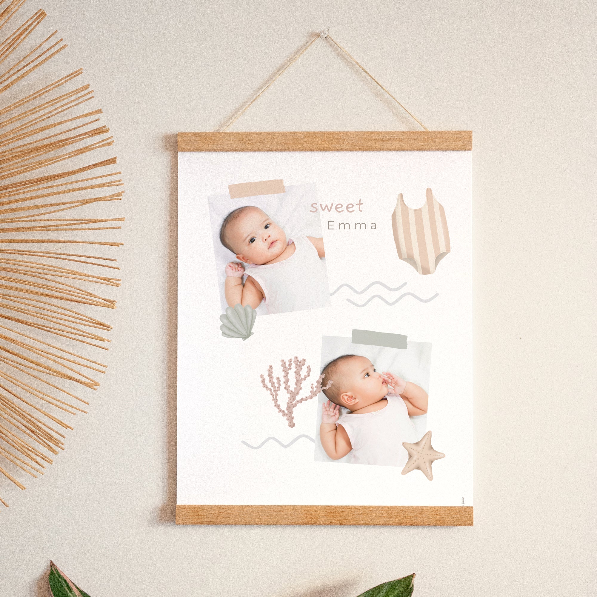 Affiche Naissance Portrait 30 x 40 cm Bullet journal Summer photo N° 1