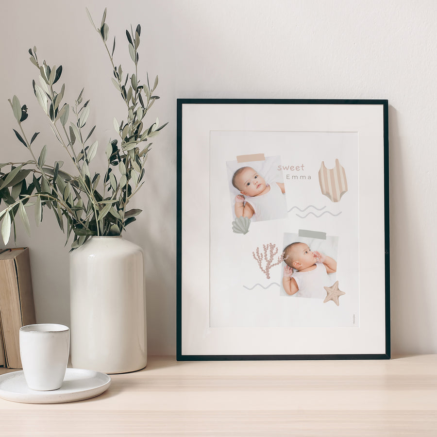 Affiche Naissance Portrait Bullet journal Summer photo