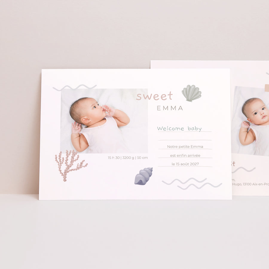 Faire-part Naissance Paysage Bullet journal Summer photo