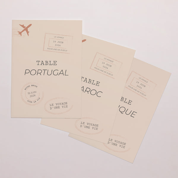 Marque table Mariage Rectangle Le Voyage d'une Vie photo