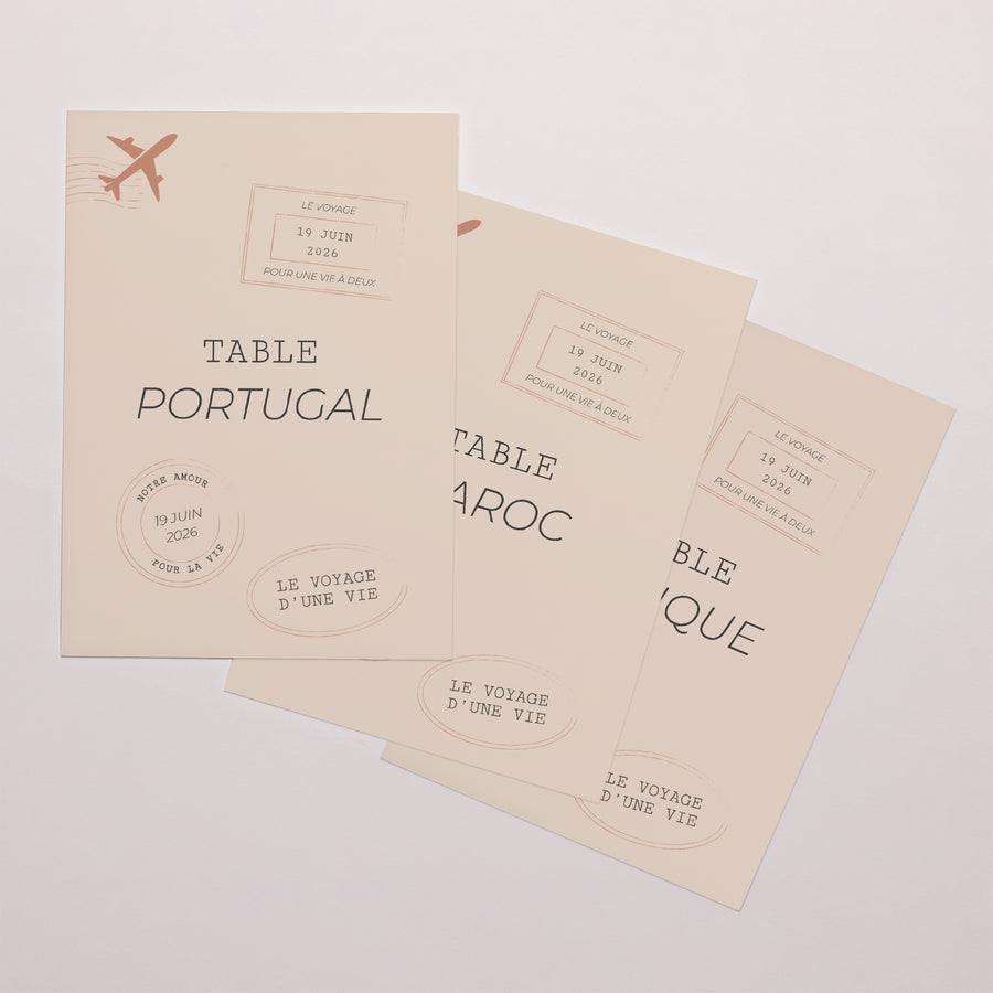 Marque table Mariage Rectangle Le voyage d'une vie photo