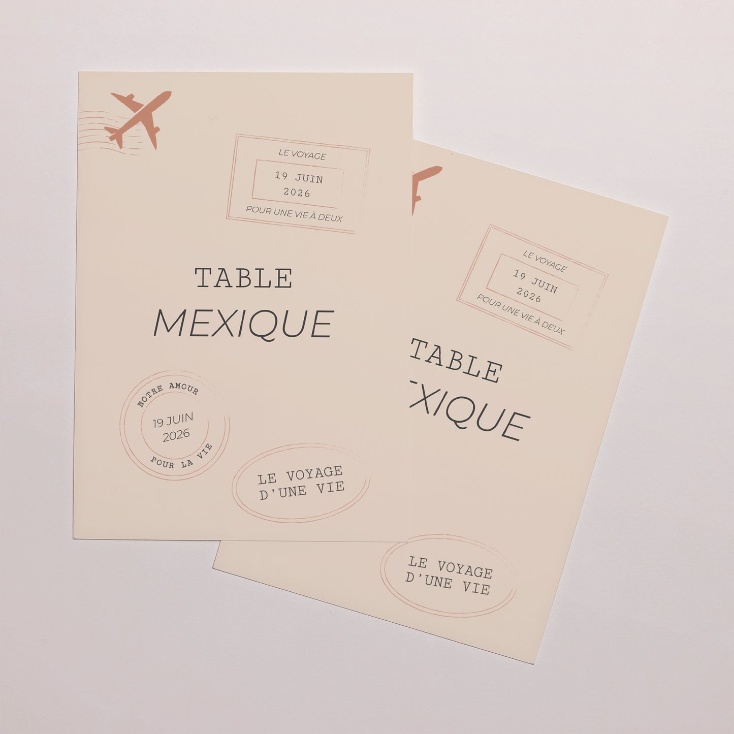 Marque table Mariage Rectangle Le voyage d'une vie photo N° 2