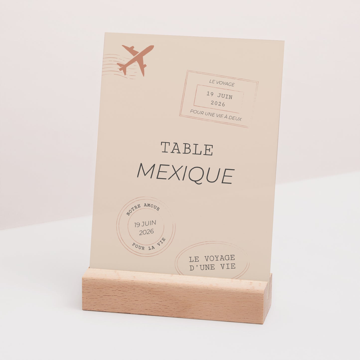 Marque table Mariage Rectangle Le voyage d'une vie photo N° 3