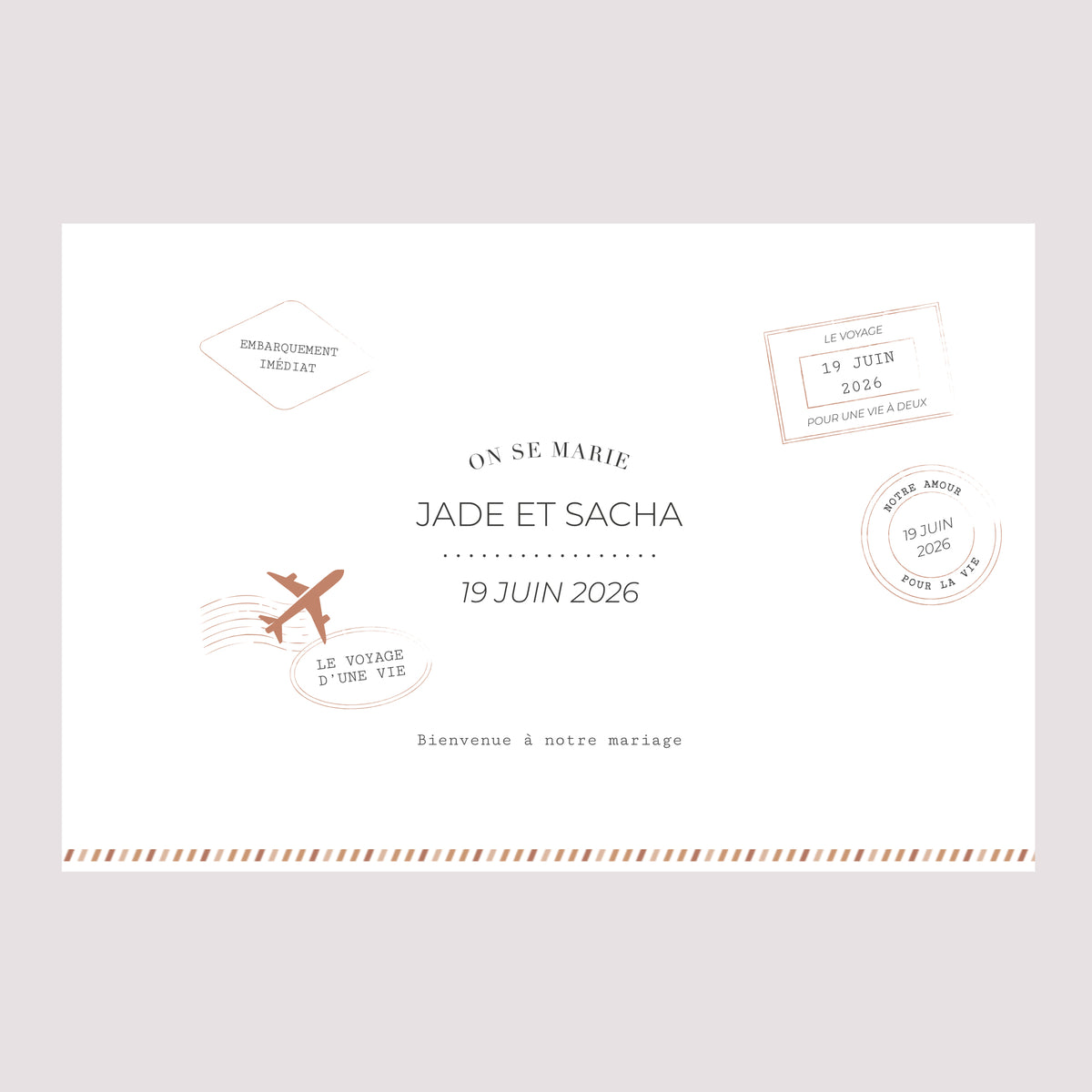 Panneau bienvenue Mariage Paysage 90 x 60 cm Le Voyage d'une Vie photo N° 2