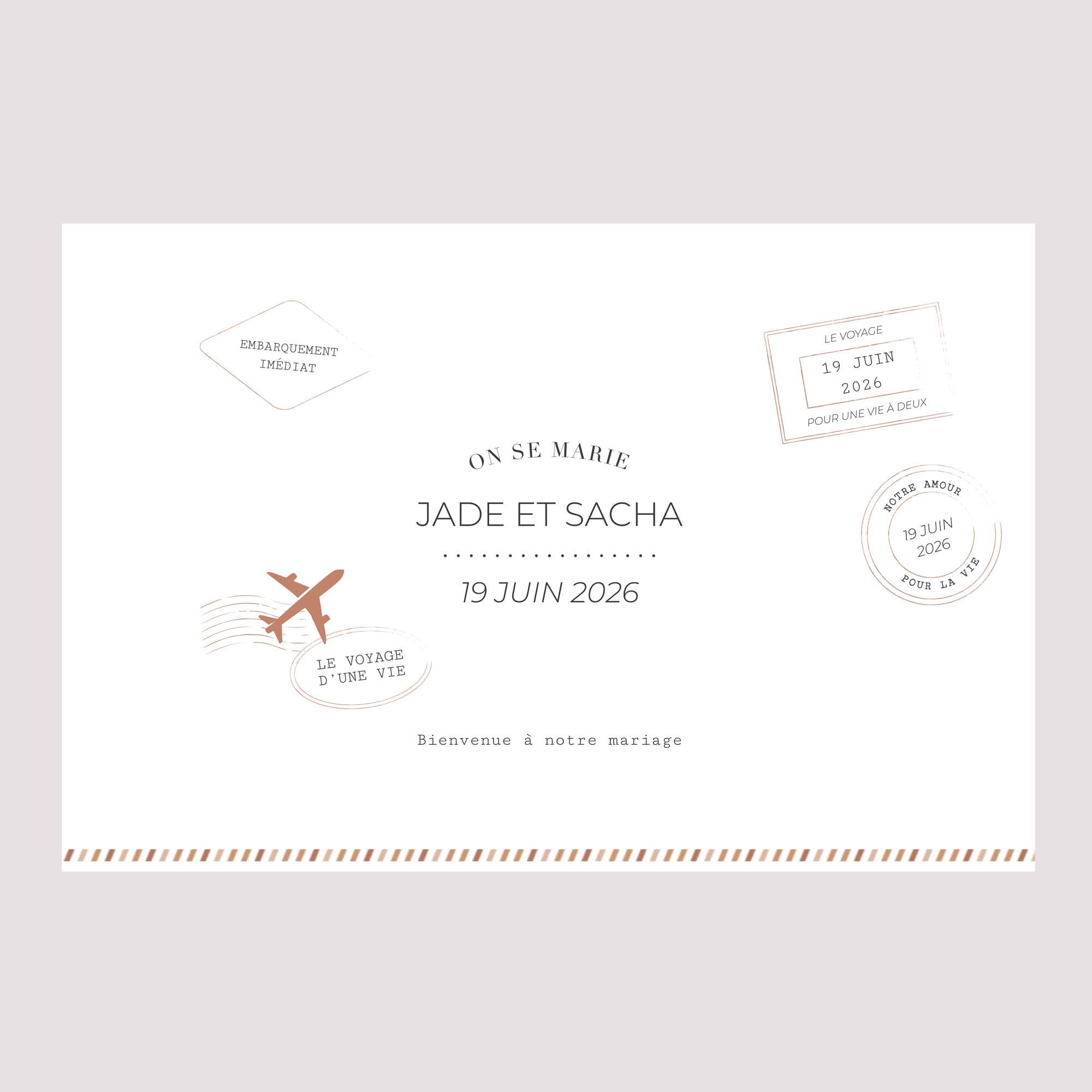 Panneau bienvenue Mariage Paysage 90 x 60 cm Le Voyage d'une Vie photo N° 2