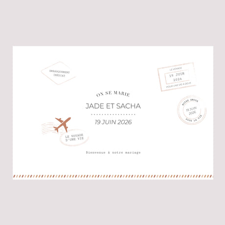 Panneau bienvenue Mariage Paysage 90 x 60 cm Le Voyage d'une Vie