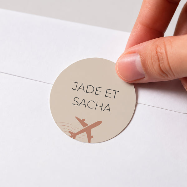 Sticker Mariage Rond Le Voyage d'une Vie photo