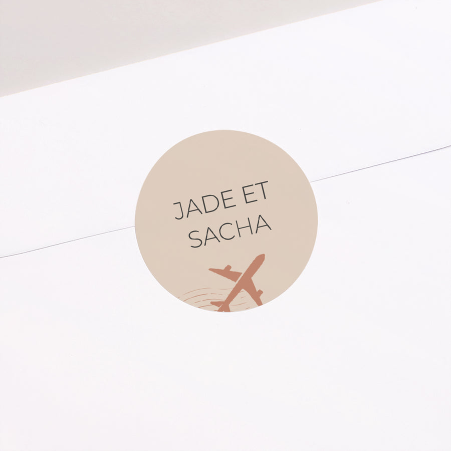Sticker Mariage Rond Le voyage d'une vie photo