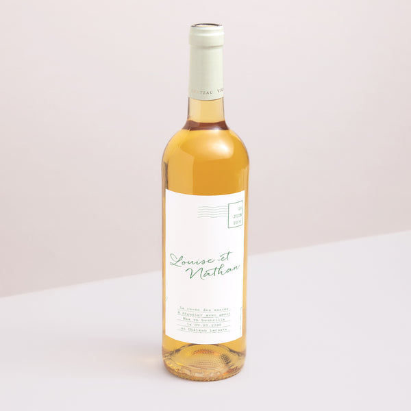 Etiquette bouteille Mariage Portrait Passeport photo photo