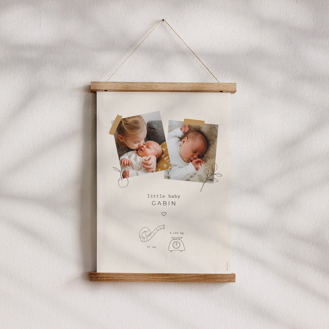 Affiche Naissance Portrait Bullet journal Herbier photo N° 4