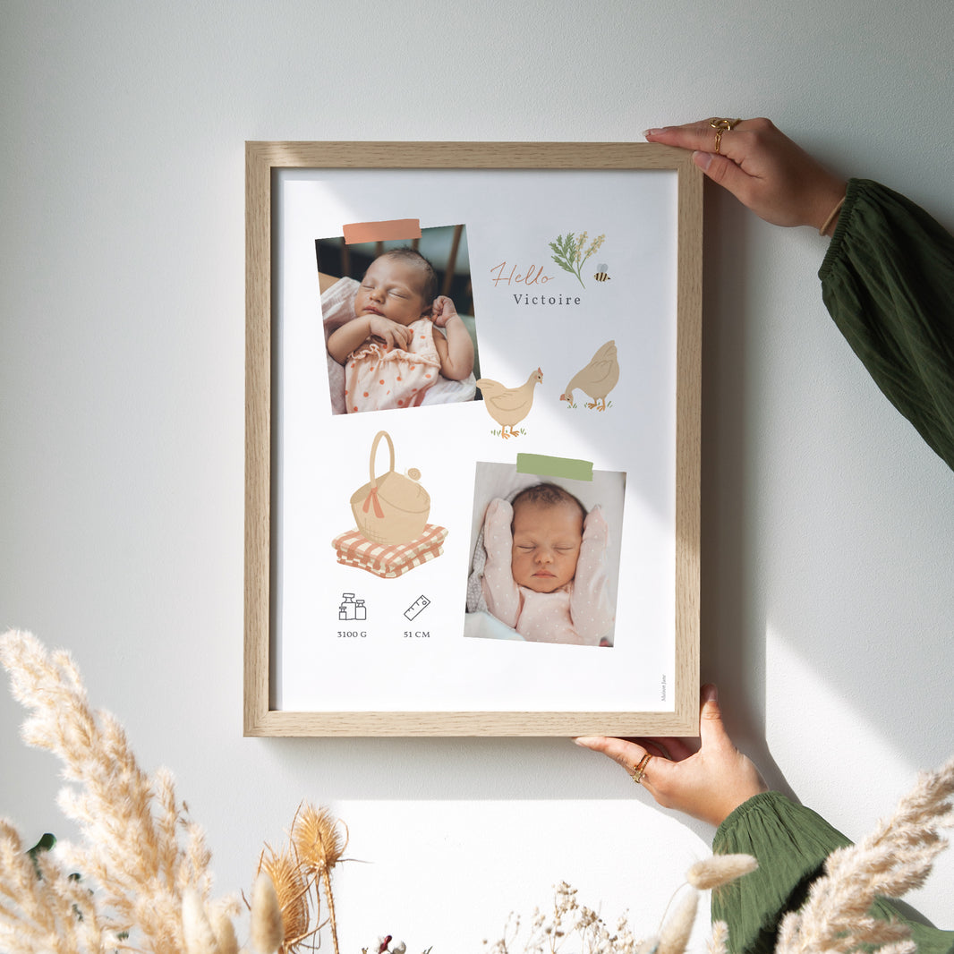 Affiche Naissance Portrait Bullet journal Printemps photo N° 2