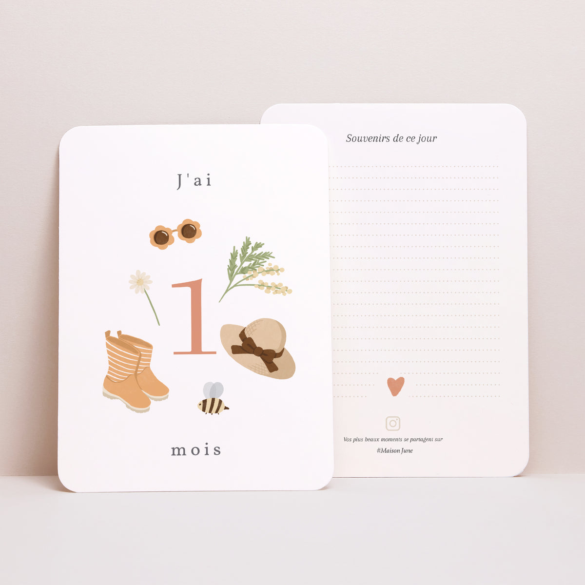 Carte étape bébé Naissance Lot de 12 Bullet journal Printemps photo N° 4